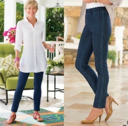 Blue Denim Metro Legging Stretch Pull 