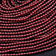 Garnet Red Natural AAA 5 MM Round smooth Beads, One Strand 14" Long.