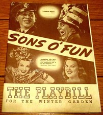 1942 "Sons O' Fun" Broadway Playbill  Winter Garden  March 15th. Olsen & Johnson