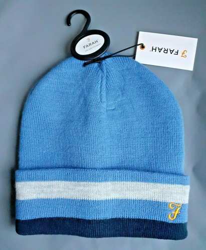 Farah Mens Slate Beanie Hat Wedgewood 
