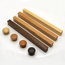 2Pc Natural Wooden Cabinet Knob Door Furniture Drawer Cupboard Pull Handle Knobs