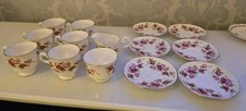 Gainsborough 6 Cups and Saucers Vintage Eng. Bone China inc milk and sugar pots