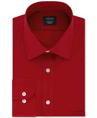 Arrow $40 Regular-Fit Non-Iron Performance Stretch Solid Red Dress Shirt NWT | eBay Arrow $40 Regular-Fit Non-Iron Performance Stretch Solid Red Dress Shirt NWT | eBay