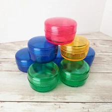 Plastic Jars 8 Pack 0.75oz Assorted Colors Screw Top Lid Travel Storage Makeup