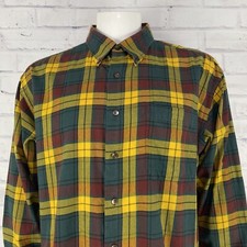 Bullock & Jones Shirt Men's XL Long Sleeve Button Up Plaid Relaxed Fit USA Made
