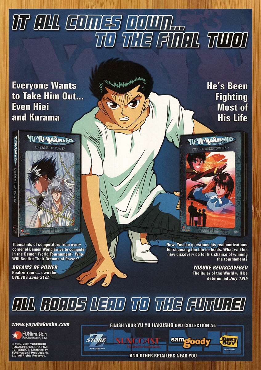 2005 YuYu Hakusho Anime DVD Vintage Print Ad/Poster Official Manga