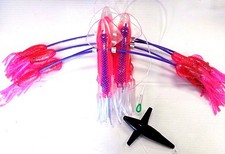 Squidnation Flippy Floppy Thing Trolling 9" Mauler Squids Chain TUNA CANDY /PINK
