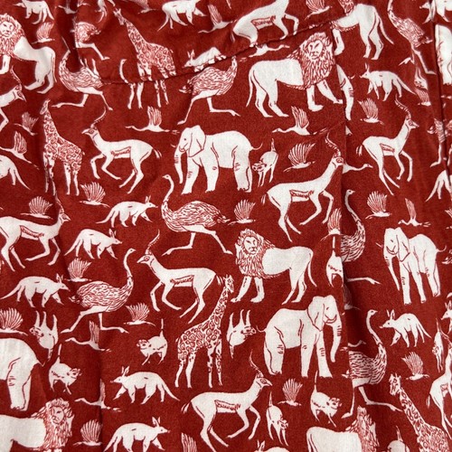 Maeve Anthropologie Casia Safari Print Button Down Shirt Elephant Lion Giraffe 4 - Picture 3 of 6
