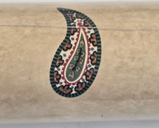Vtg Wallquest Vinyl Wallpaper Paisley on Beige 1 Bolt Prepasted TG11404