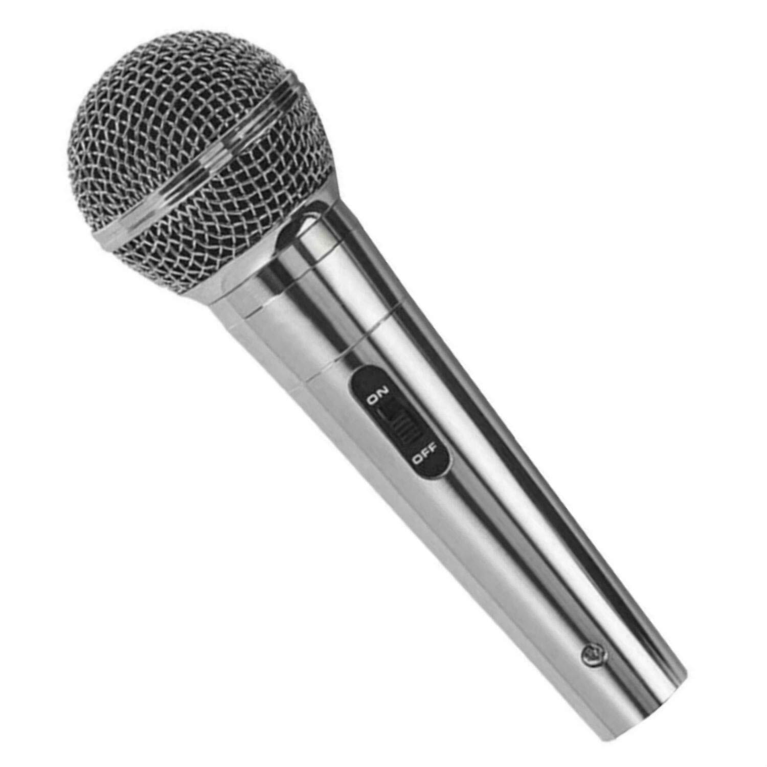 Eurosell Microphone Dynamique Hand Chant Rap Argent Métal Micro Haut