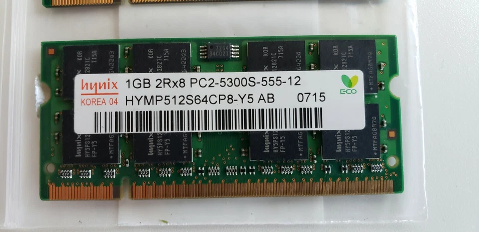 2x HYNIX 1GB 2Rx8 PC2 5300S HYMP512S64BP8-Y5 AB DDR2 667MHZ - Image 2 of 2