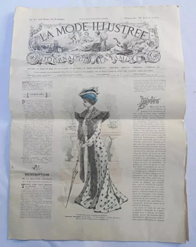 Antique La Mode Illustree Magazine Edwardian French Fashion Ladies July 1901