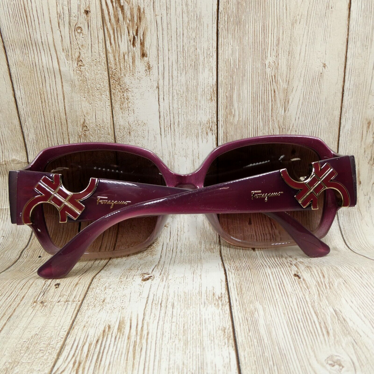 Ferragamo SF646S Oversized Purple Gradient Sunglasses Italy Salvatore Ferragamo Purple Gradient Sunglasses w/Case SF642S  main image 2