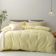 Duvet cover washed cotton linen fabric, super soft, breathable and comfortable