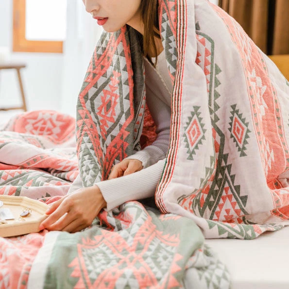 Chinese Best Cotton Blanket Baby Safety Level Towel Quilt Bed Cover 4 Layers Set - Image 4 of 4