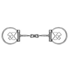 Showman Gambler Stainless Steel D-Ring Dog Bone Snaffle Bit