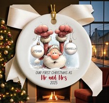 Personalized Family Name Christmas Ornament: Ceramic Keepsake