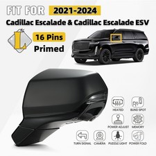Left Side Mirror For 2021-2024 Cadillac Escalade Wbsd Camera Wheated 16 Pins Left Side Mirror For 2021-2024 Cadillac Escalade Wbsd Camera Wheated 16 Pins
