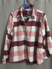 Denim & Co. Canyon Retreat Cozy Plaid Collared Button Front Shacket