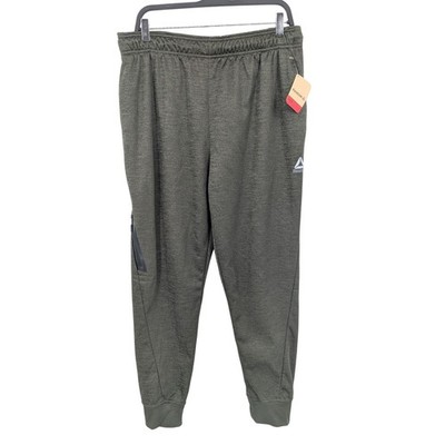 Reebok Jogger Sweatpants Tapered Slim Fit Zip Pocket Training Athleisure Size L
