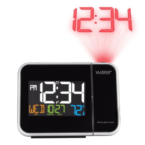 Entry Level Projection LED Black Alarm Clock with Indoor Temperature, W85923 - Picture 5 of 6