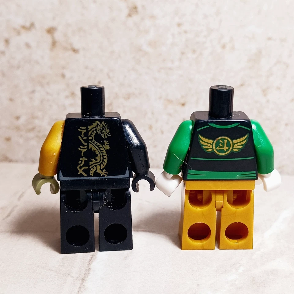 LEGO Ninja Uniforme Negro Oro Dragón Verde Chaqueta Añade Tus Propias Cabezas Ninjago Guy Foto 2 de 2