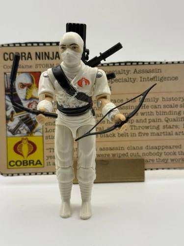 GI Joe Storm Shadow 1984 v1 *100% COMPLETE w/ Peach Card Original Accessories