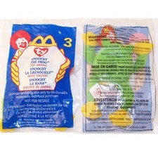 TY McDonald's Teenie Beanie - 3 SMOOCHY the Frog 1999  4.5 inch - New in bag