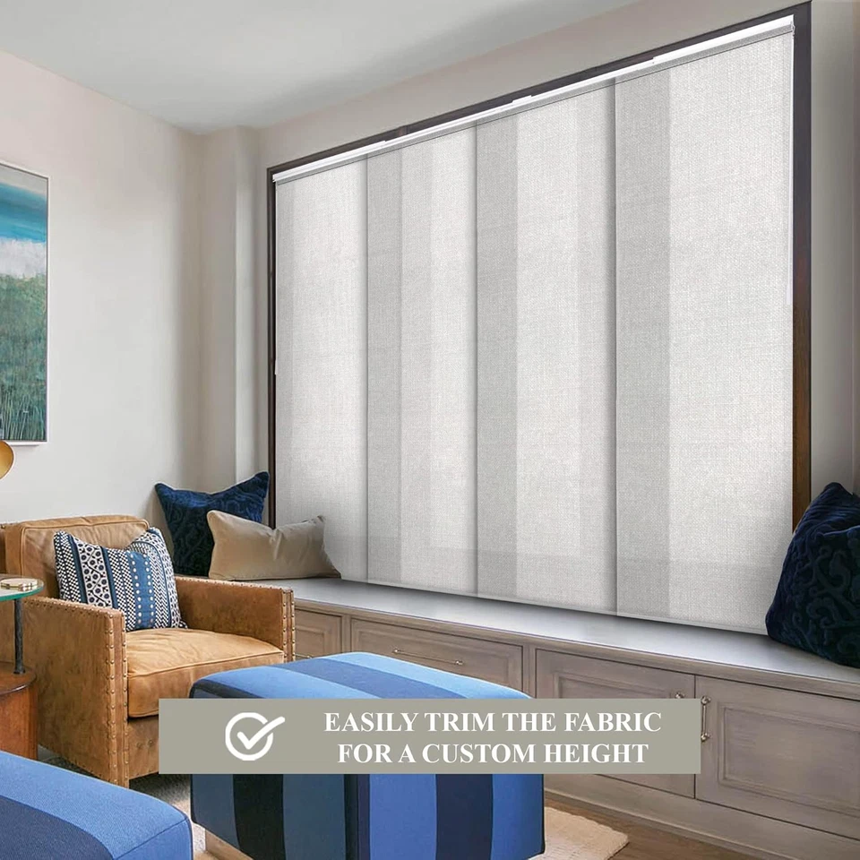 Persianas para puertas correderas, persianas verticales de vidrio correderas para puertas de patio, habitación dividida Foto 4 de 4