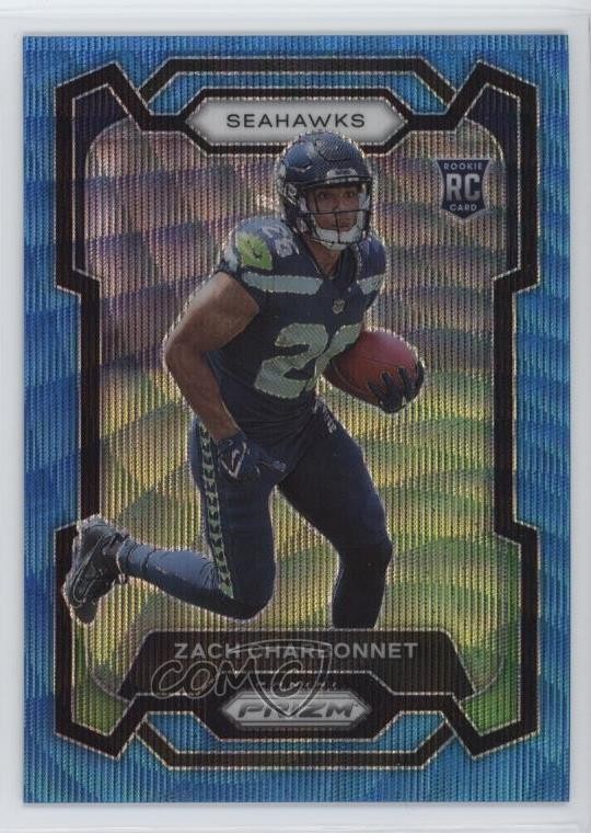 2023 Panini Prizm Rookies Blue Wave Prizm 42/199 Zach Charbonnet #392 Rookie RC