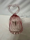 Fenton Pink Bell With Heart Handle