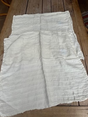 NEU SECRET LEINEN Natur Creme Reines Leinen Naht Streifen Lg Quadrat KISSENHÜLLEN 2