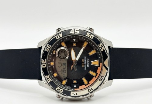 Casio Marine Gear AMW-710 Tide Graph Moon Phase 100M Divers Watch - Japan Mov't