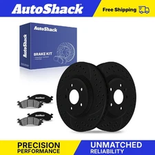 Front Drilled Slotted Brake Rotors Ceramic Pads for 2010-2012 Ford Taurus