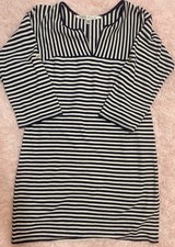 Max Studio Dress Women’s Size M Blue White Striped Longsleeve Nautical