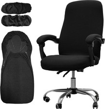Office Chair Cover W/ Armrest Covers  Universal Stretch Desk Chair Cover