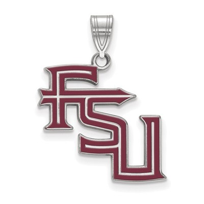 Florida State Seminolen F-S-U großer emaillierter Anhänger Sterlingsilber/Gold