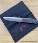 Liong Mah Model 18 M18 Marble Carbon Fiber S90V Folding Knife w/ Pouch