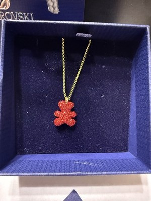 Swarovski Teddy Bear Pendant Red Crystal Pave Gold-Plated Authentic NEW 5388876