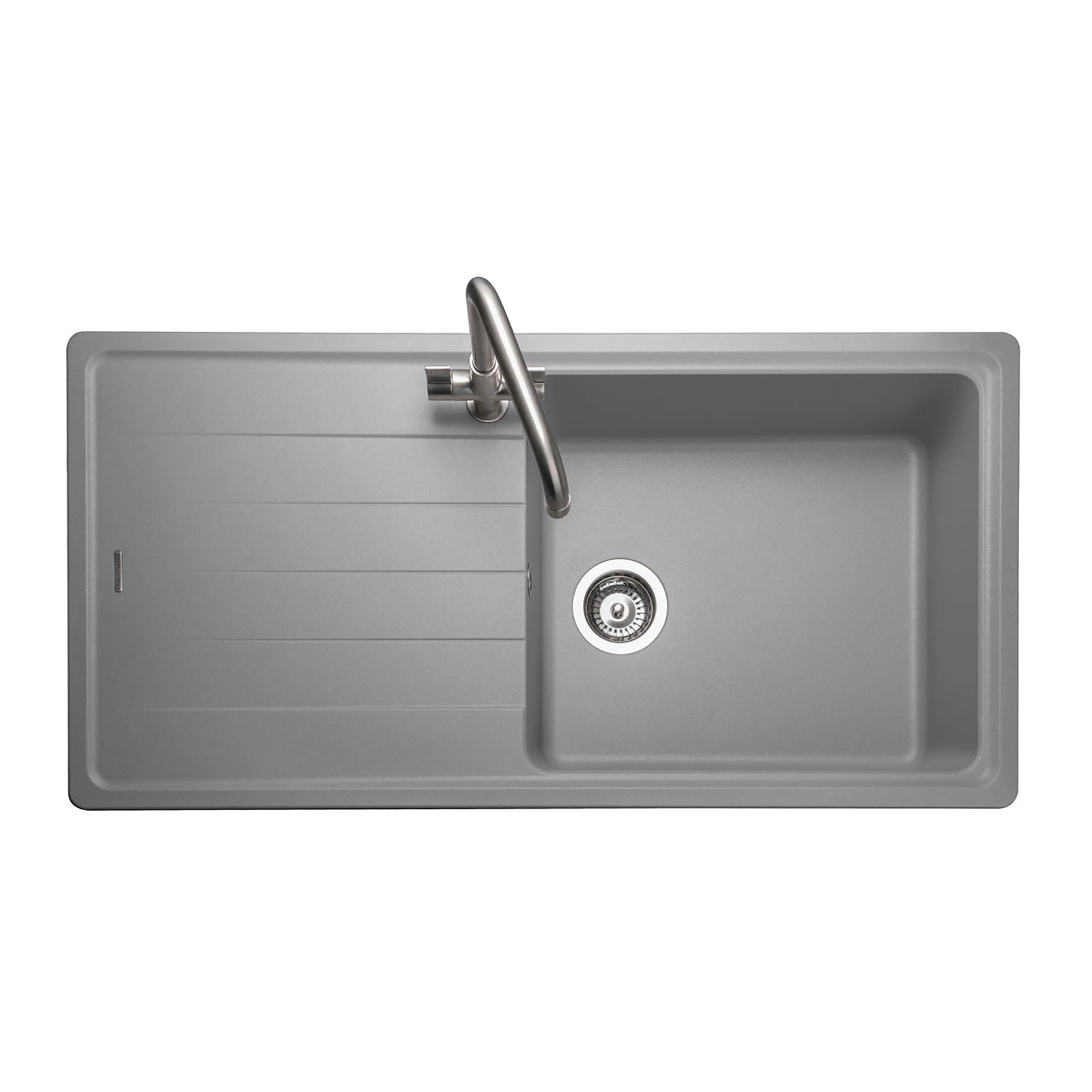 Rangemaster Elements Igneous Granite 1 Bowl Inset Sink - Dove Grey - Ex-Display