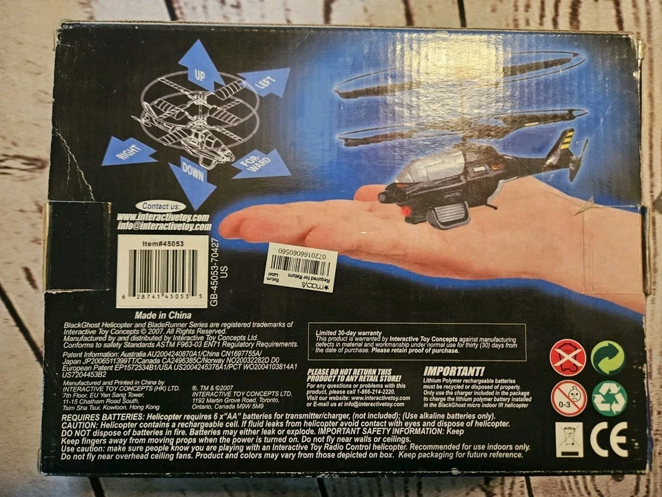 BladeRunner Series Black Ghost  Micro IR Controlled Indoor Helicopter - Image 2 of 4