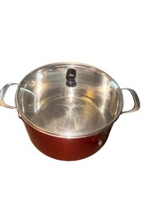 Kitchen Aid Five Ply Stainless Steel Clad 6 Qt / 5.7 L Pot W Lid Red