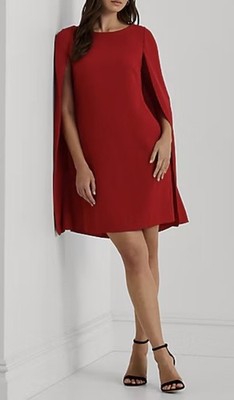 lauren cape georgette cocktail dress Lauren Ralph Lauren Women's Georgette Cape Dress