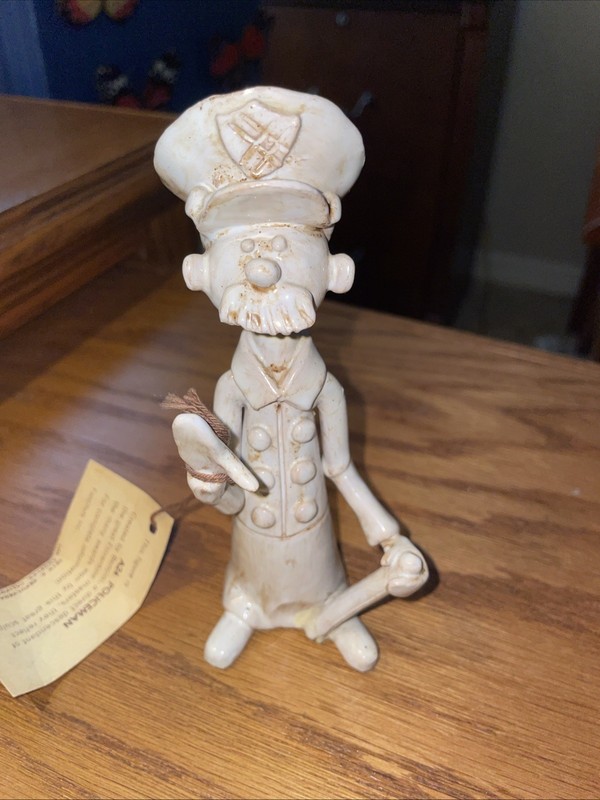 Bencini - A24 Policeman,Signed 1980's Vintage Clay Art Figurine w/Tag