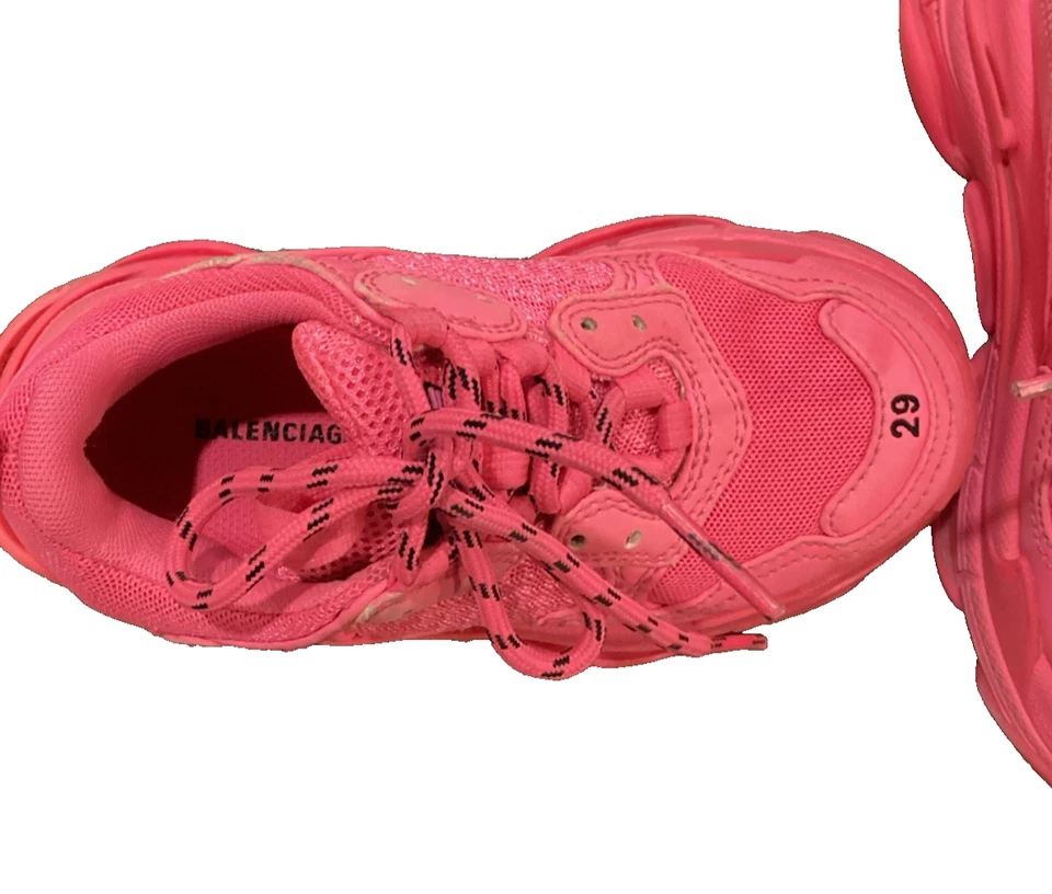 Tenis Balenciaga Tela Malla Triple S Rosa 29T Suela Transparente Foto 4 de 4