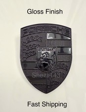Porsche Black Emblem Hood Crest 911 996 997 930 Badge Cayenne Boxster Cayman