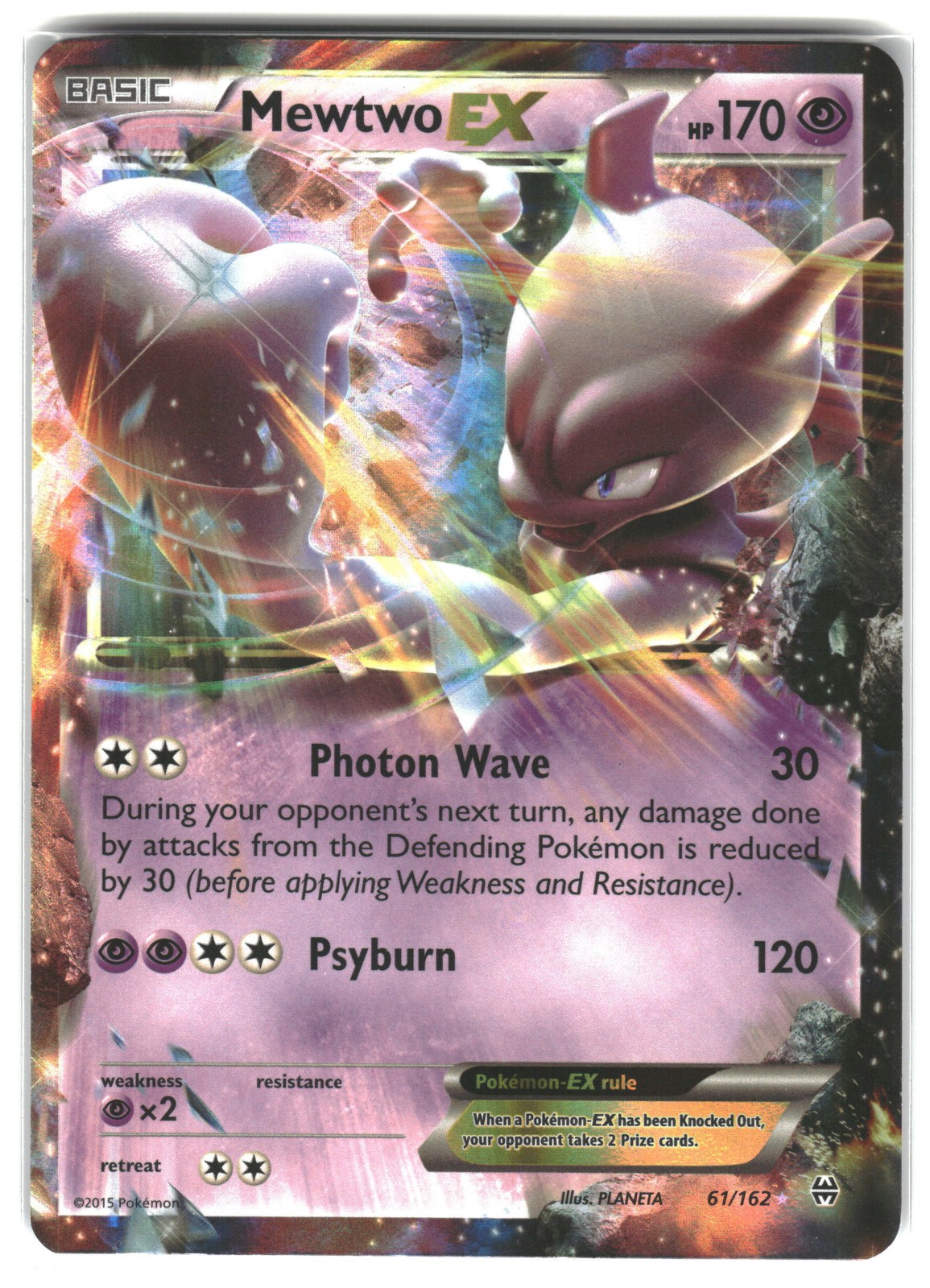 Pokemon Mewtwo EX (61) Ultra Rare Holo XY - BREAKthrough 61/162 NM