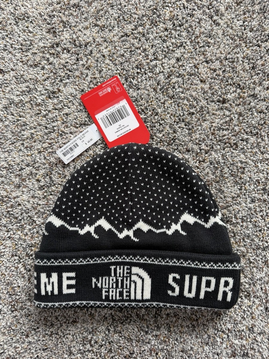 Supreme X The North Face Fold Beanie Black NWT FW18 RARE NEW | eBay