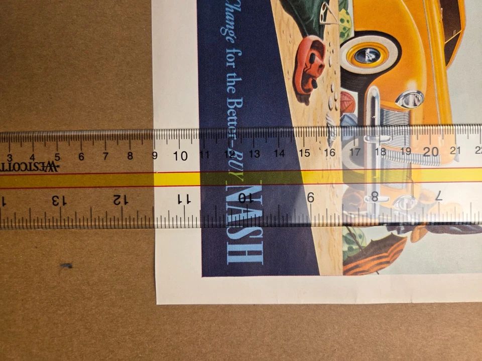 De colección 1940 Ad Nash Automóvil Amarillo 'Haz un Cambio para Mejor-Compra NASH' Foto 3 de 3