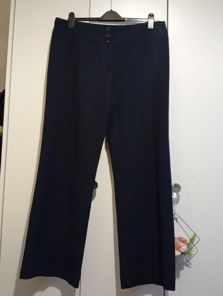 Autonomy Size 16 Navy Wide Leg Smart Trousers Excellent Condition - Image 2 of 4